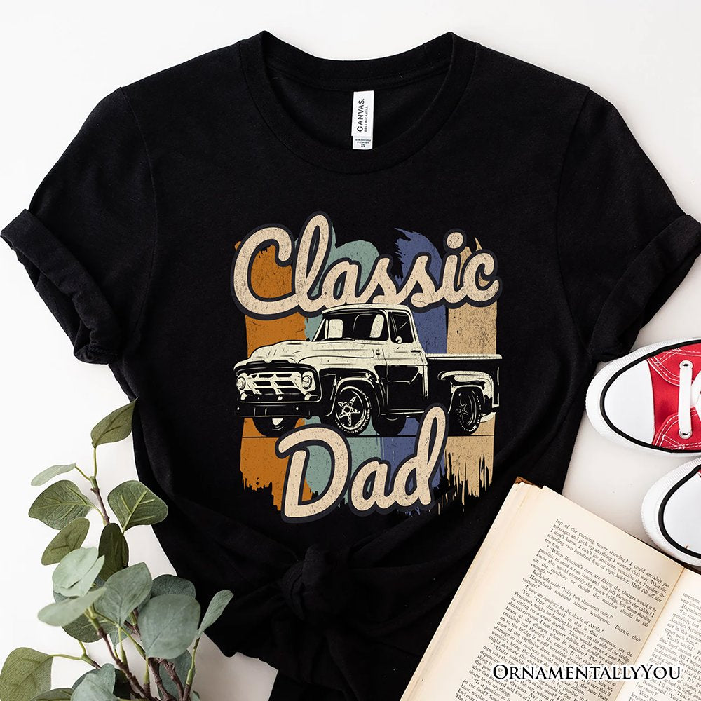Classic Dad T-Shirt, Black Retro Truck Fathers Tee