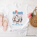 Cool Summer Sea Goose Certified T-Shirt, Funny Retro White and Natural Tee for Beach Lovers