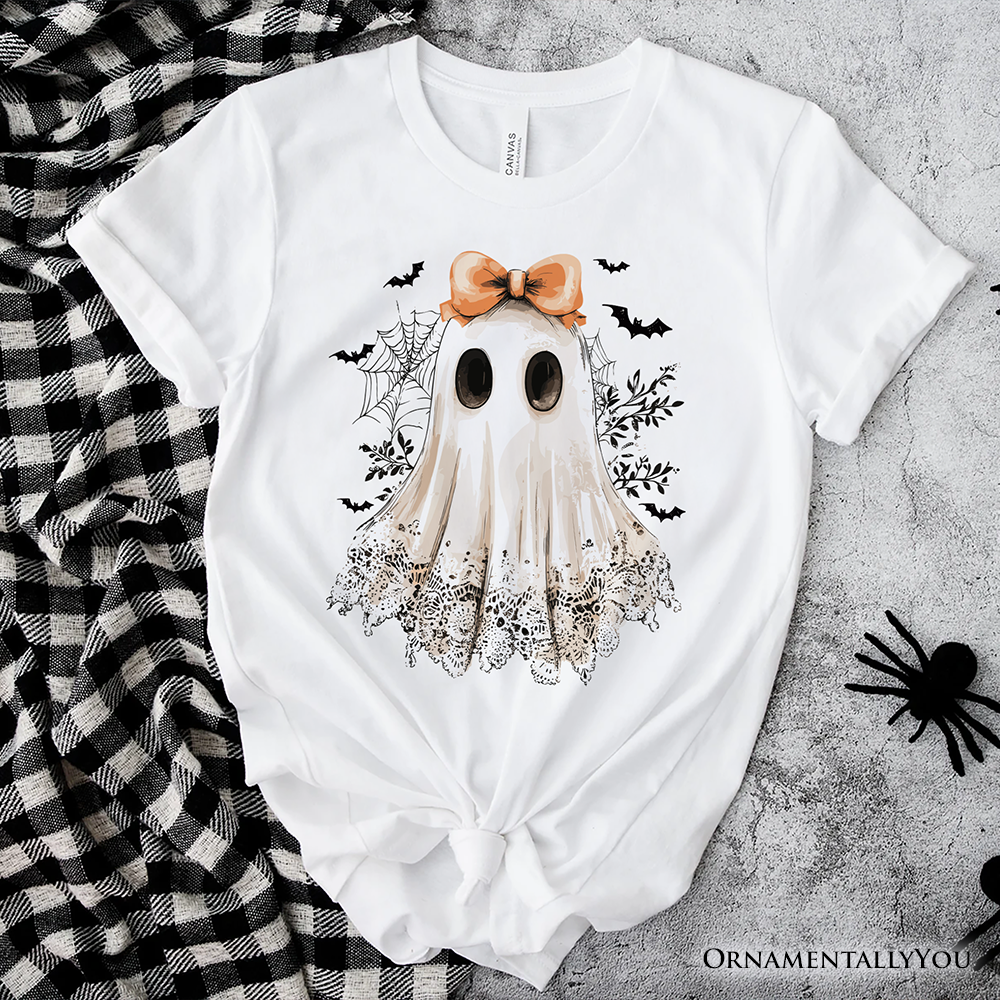Coquette Ghost T-Shirt, Cute Halloween Tee for Girly Ghouls