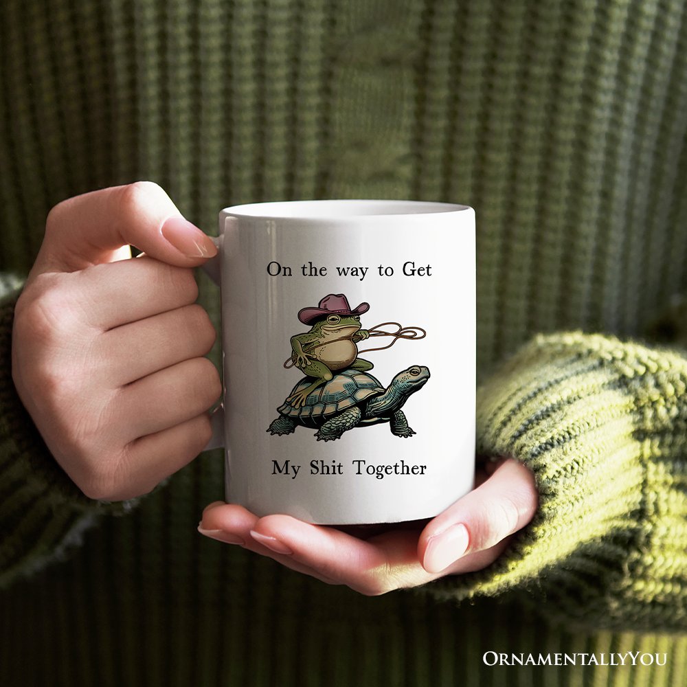 Cowboy Frog And Turtle Personalized Mug, Sarcastic Quote Gift With Custom Name