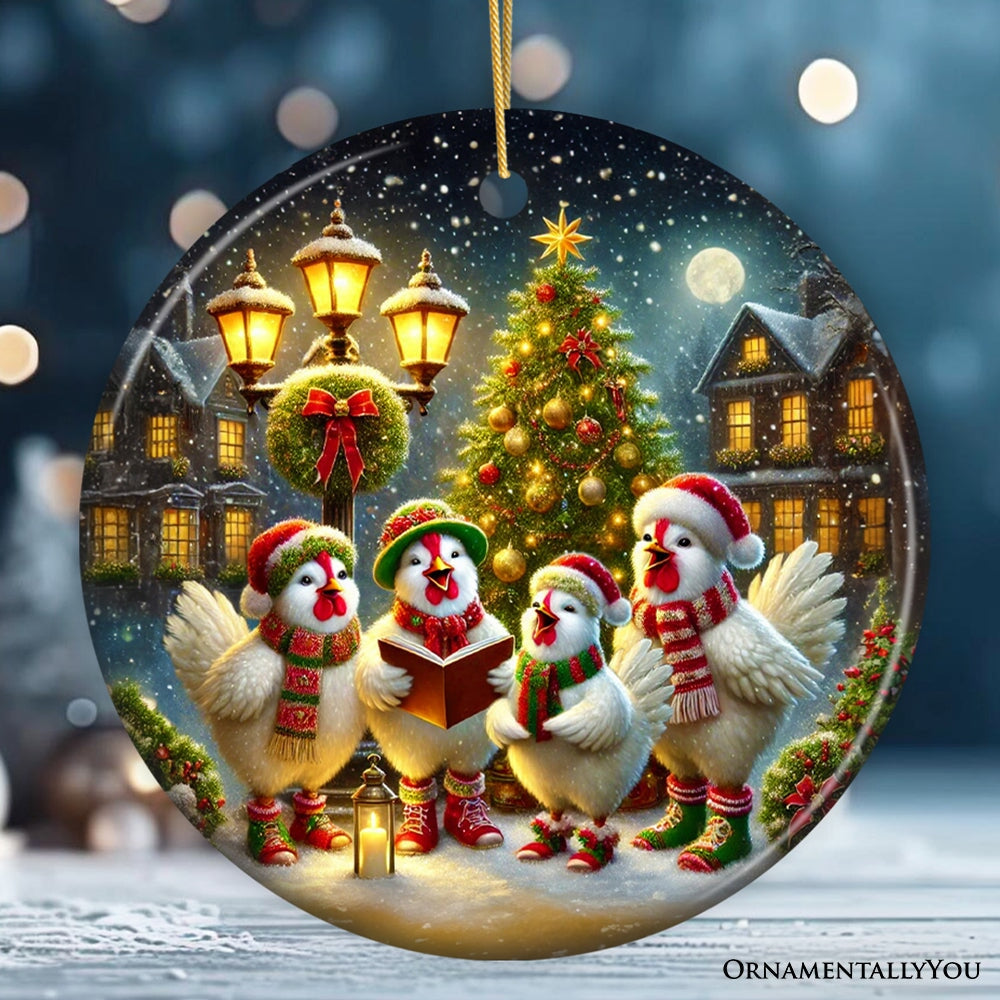 Delightful Victorian Chicken Carolers Ornament, Cozy Christmas Tree Decor