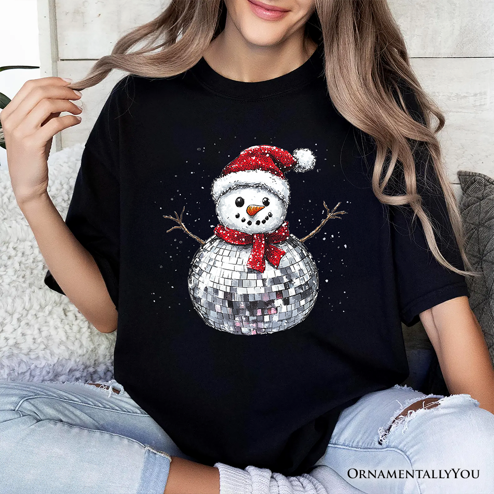 Disco Snowman Christmas T‑Shirt, Retro Holiday Tee for Dancers