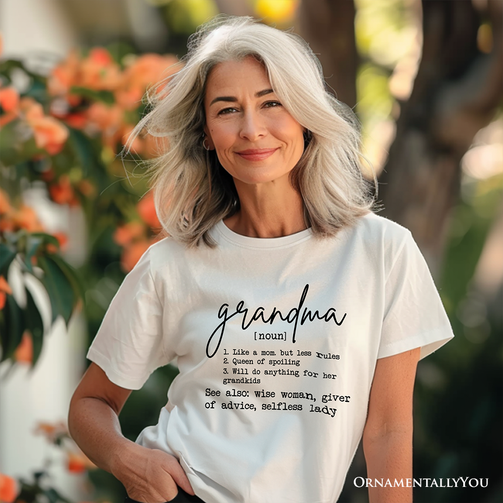 Grandma Definition T-Shirt, White, Natural, Navy and Black Funny Tee for Grandmothers