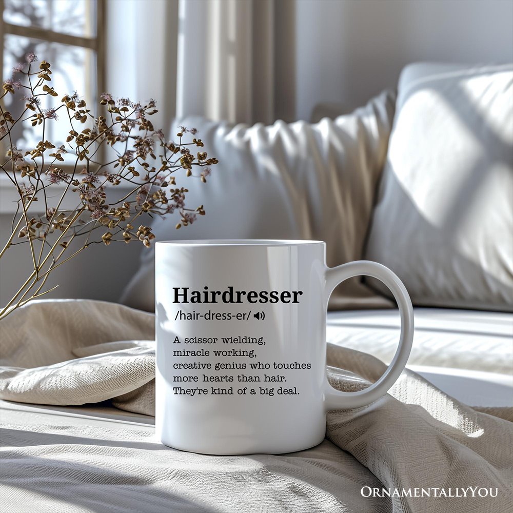 Hairdresser Definition Personalized Mug, Funny Stylist Gift With Custom Name