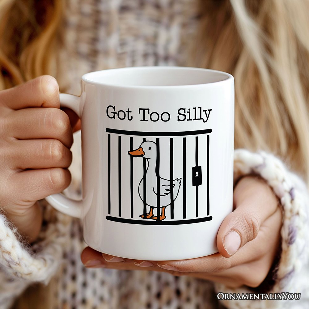 Jailed Goose Personalized Mug, Got Too Silly Funny Gift With Custom Name