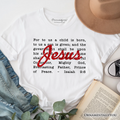 Jesus Christmas Bible Verse T‑Shirt, Isaiah 9:6 Tee for Faithful Believers