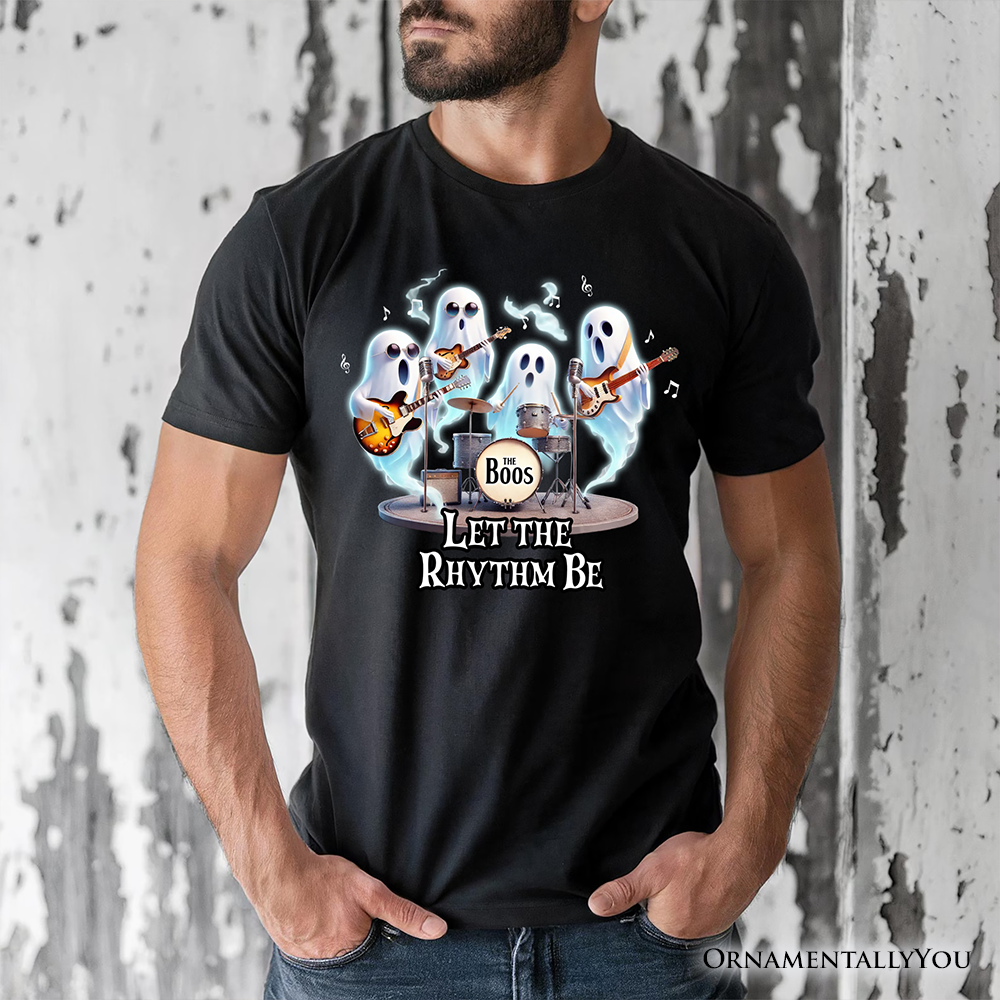 Let the Rhythm Be Ghost Band T-Shirt, Whimsical Music Tee for Guitar Rock Style People