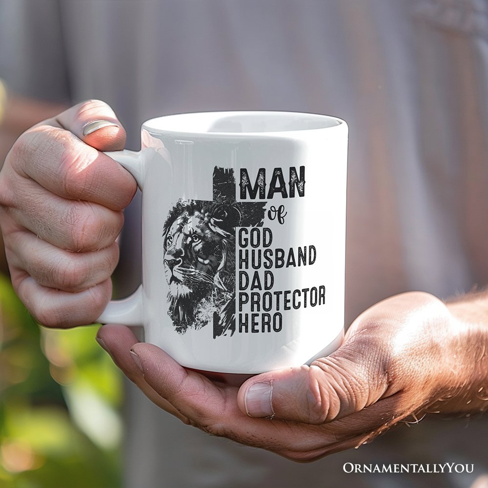 Man of God Personalized Mug, Faith Christian Dad Gift with Custom Name