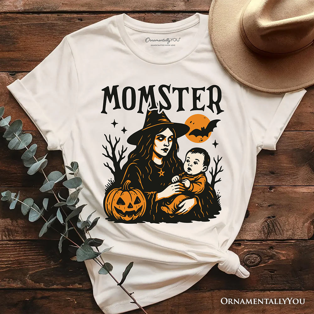 Momster T-Shirt for Spooky Season, Witchy Halloween Tee for Moms