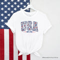 Patriotic USA Floral T-Shirt, 1776 Independence Day Tee