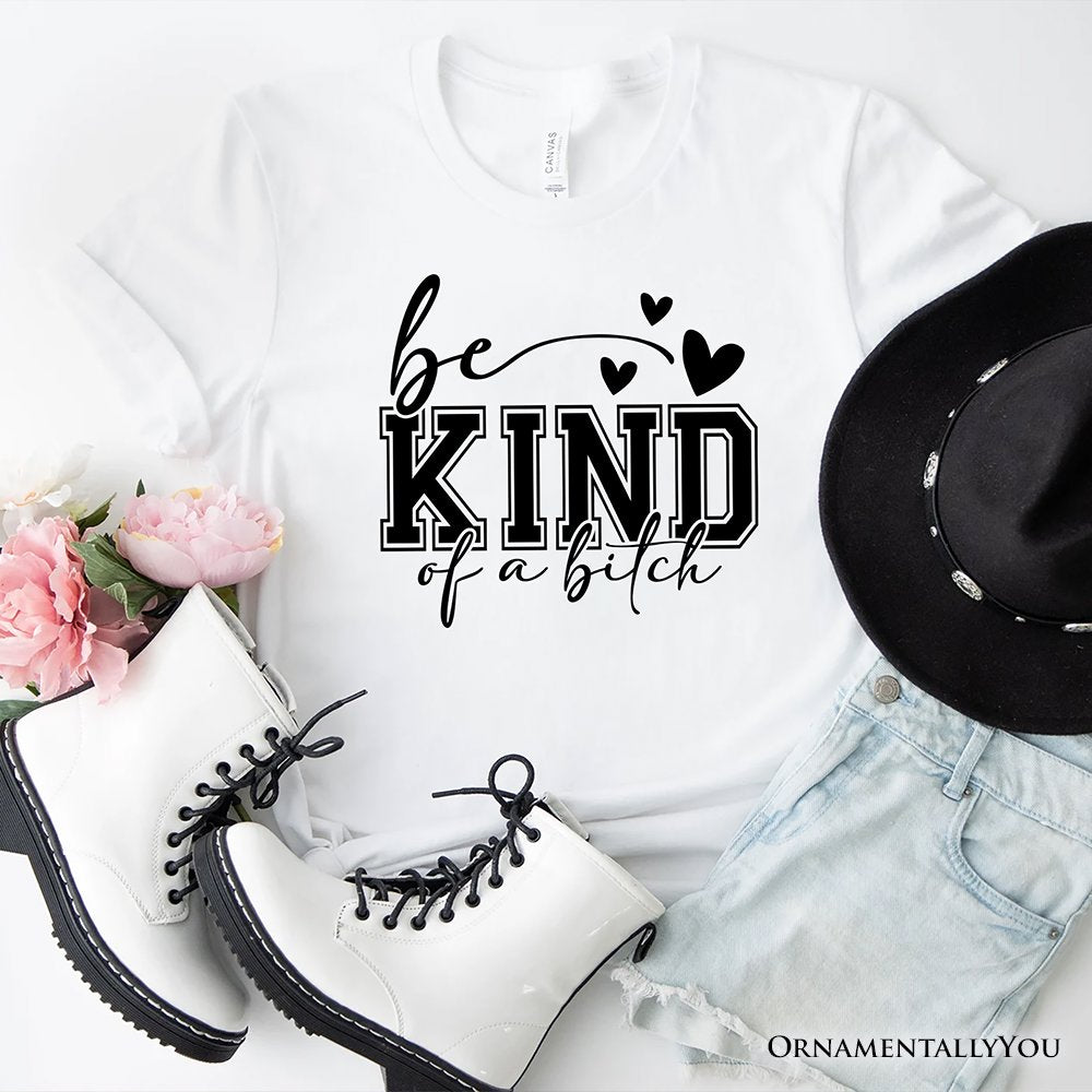 Sarcastic Be Kind T-Shirt, Retro White and Natural Tee for Bold Women with Bite