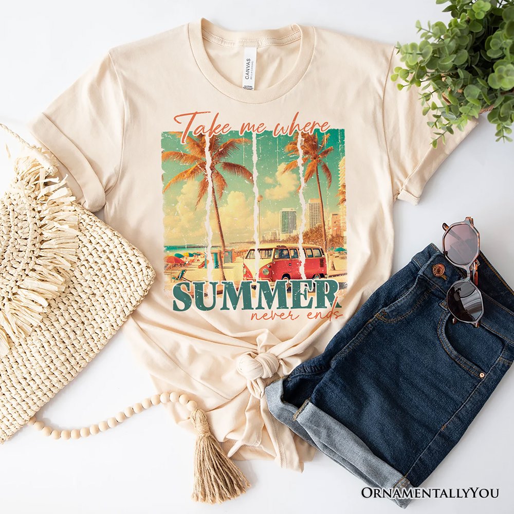 Summer Never Ends T-Shirt, Vintage White and Natural Van Tee