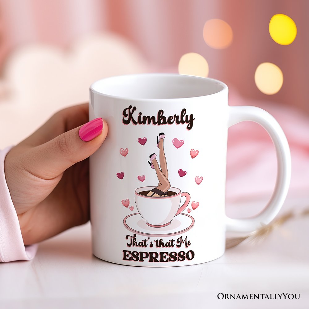 That’s That Me Expresso Vibe Personalized Mug, Retro Girls Valentine and Galentine Gift With Custom Name