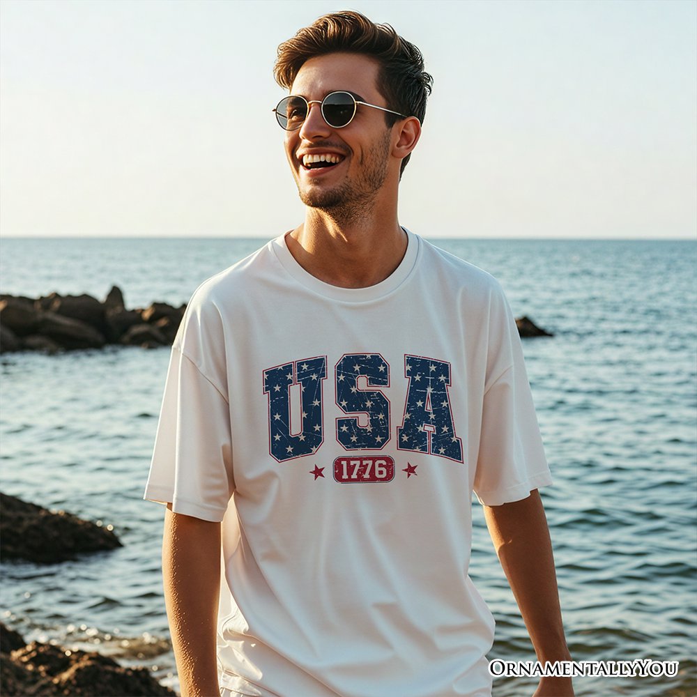 USA 1776 Stars T-Shirt, Bold Patriotic Tee for Independence Day