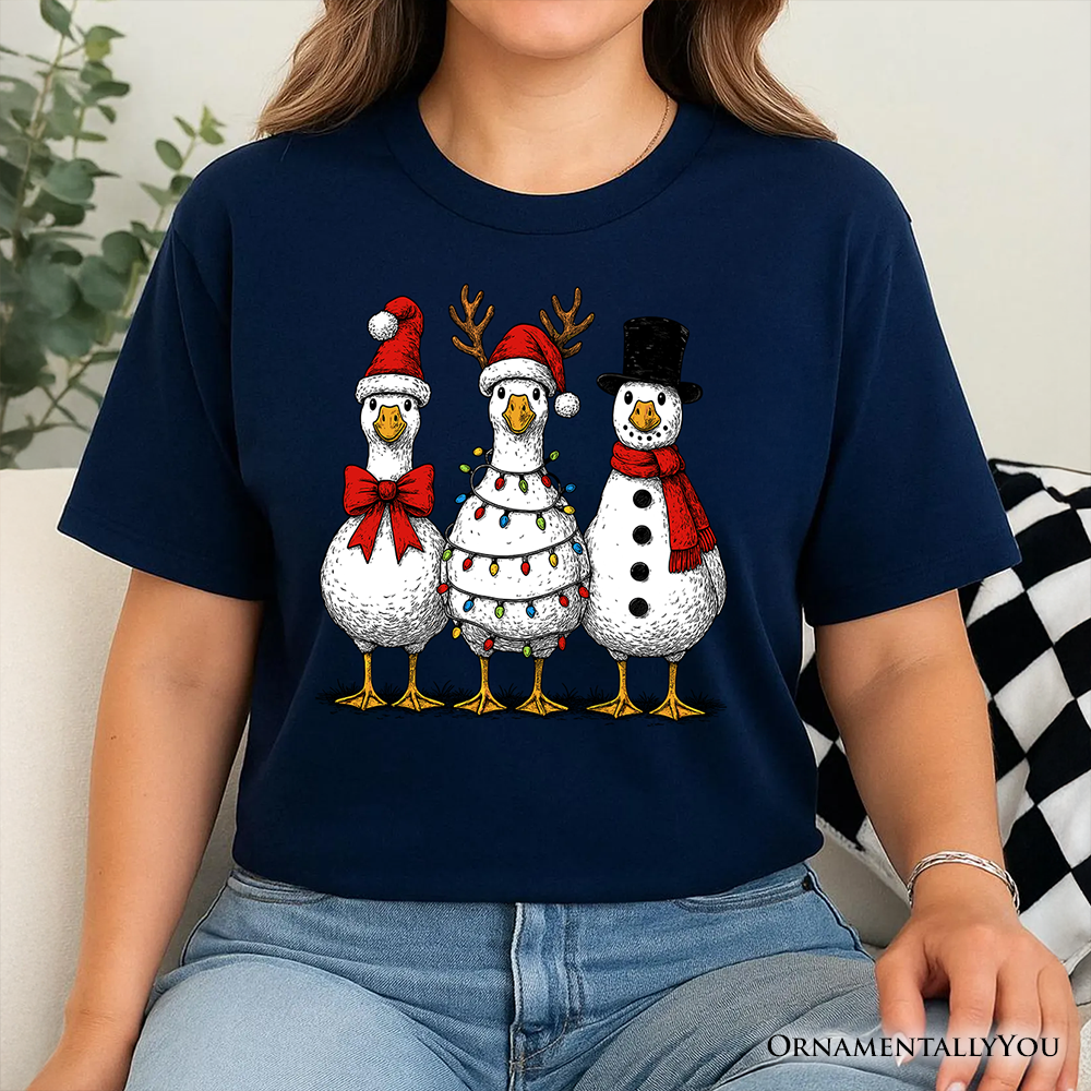 Vintage Christmas Silly Goose T-Shirt, Snowman Spoof Winter Tee