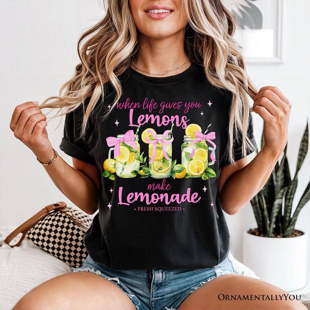 When Life Gives You Lemons Make Lemonade T-Shirt, Coquette White, Natural and Black Summer Girl Tee