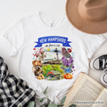 Artistic New Hampshire State Themes and Landmarks T-Shirt, Tee for History and Travel Lovers
