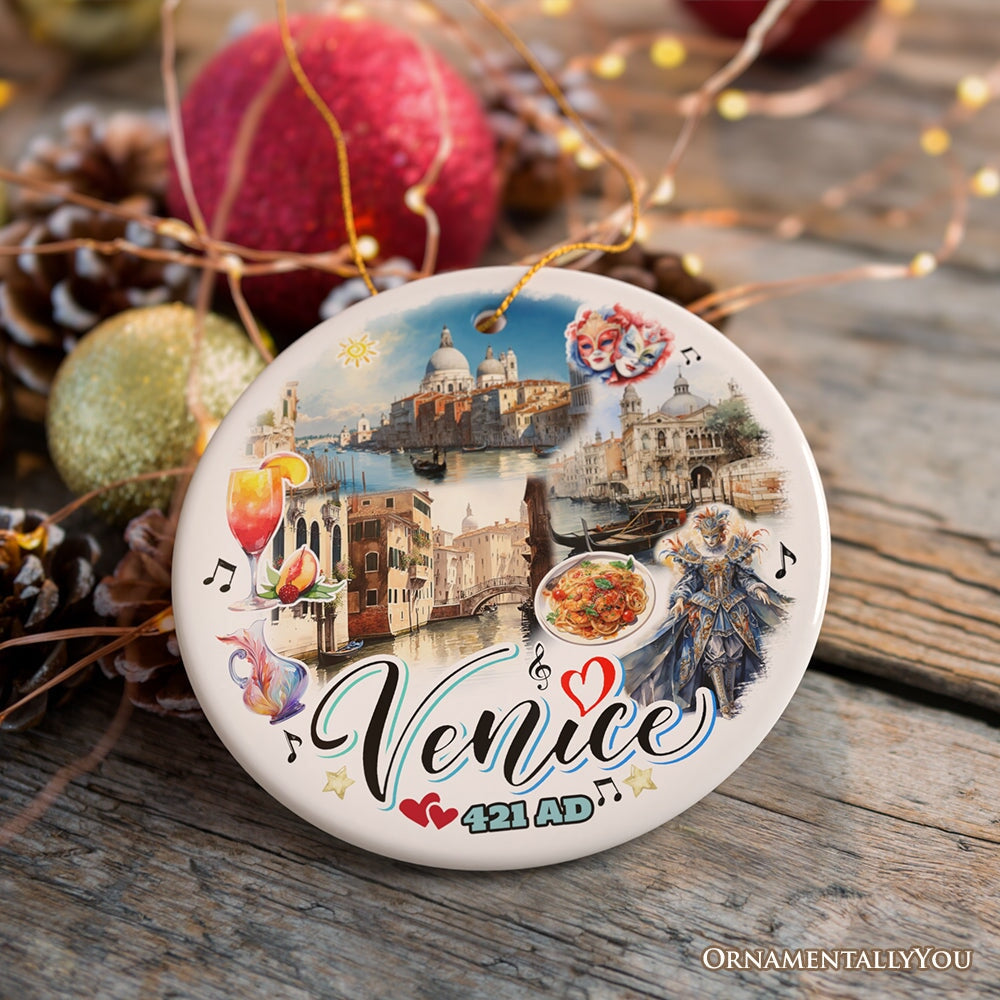 Artistic Venice Unique Cultural Christmas Ornament, Vintage Italy Gift and Keepsake Souvenir