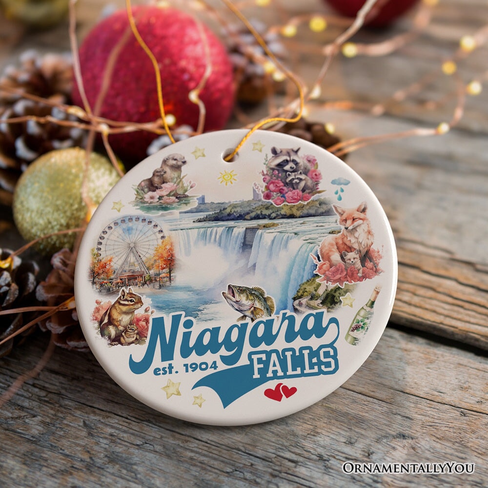 Classically Artistic Niagara Falls Art Ornament, Canadian and New York Paradise Souvenir