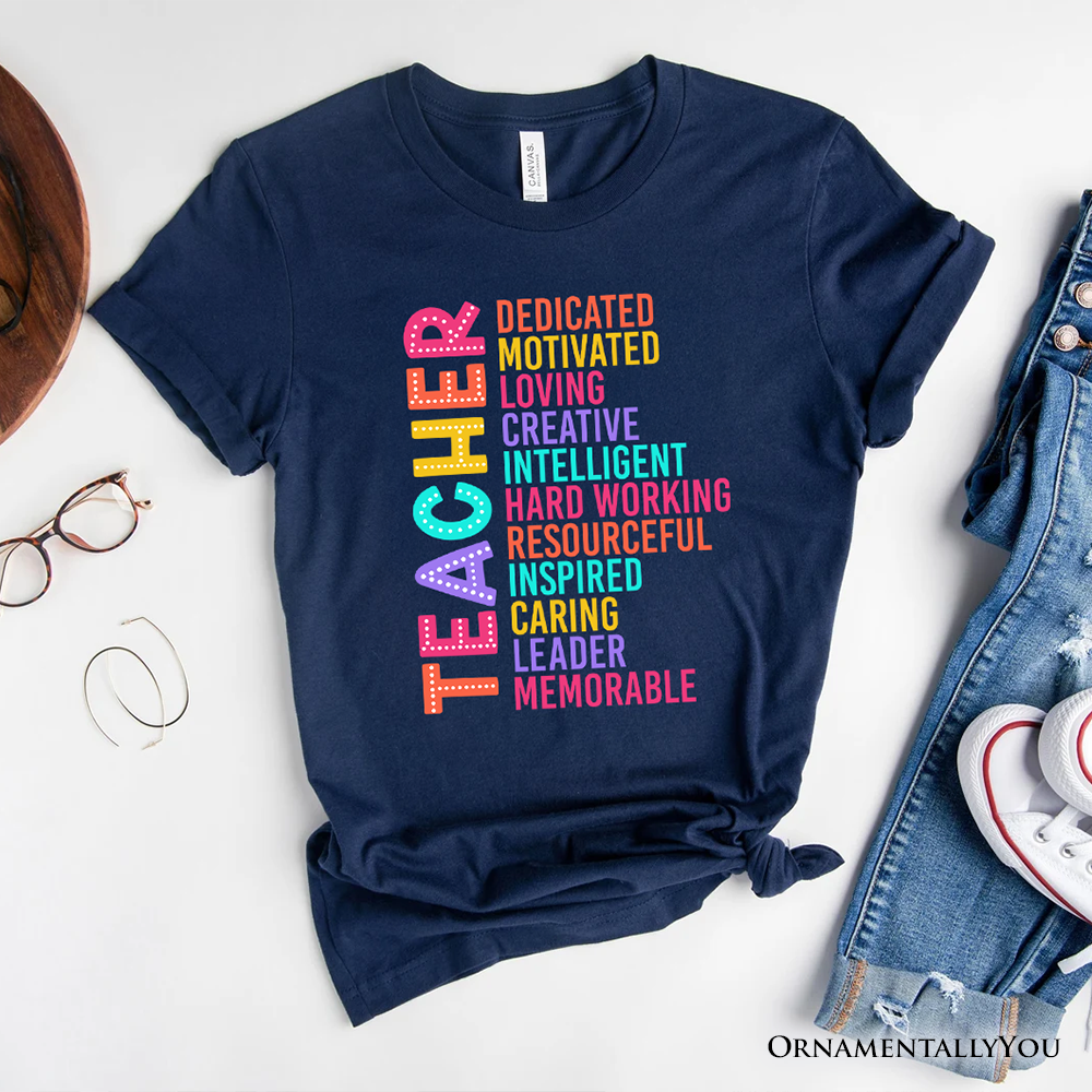 Colorful Teacher Acronym T-Shirt, Motivational Tee for Educators