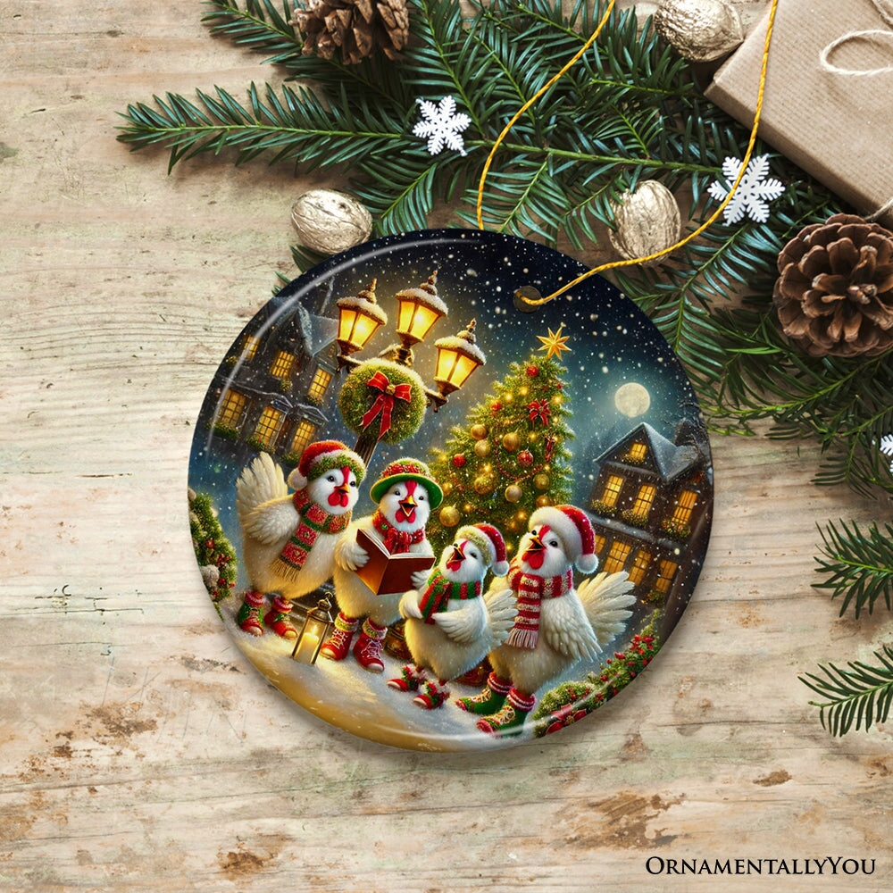 Delightful Victorian Chicken Carolers Ornament, Cozy Christmas Tree Decor