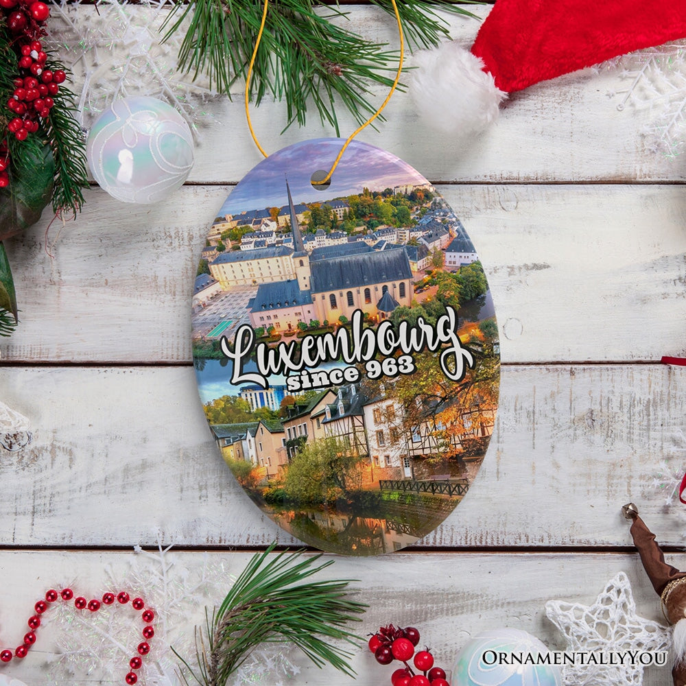 Enchanting Luxembourg Christmas Ornament, European Heritage of Castle and Landmarks Keepsake