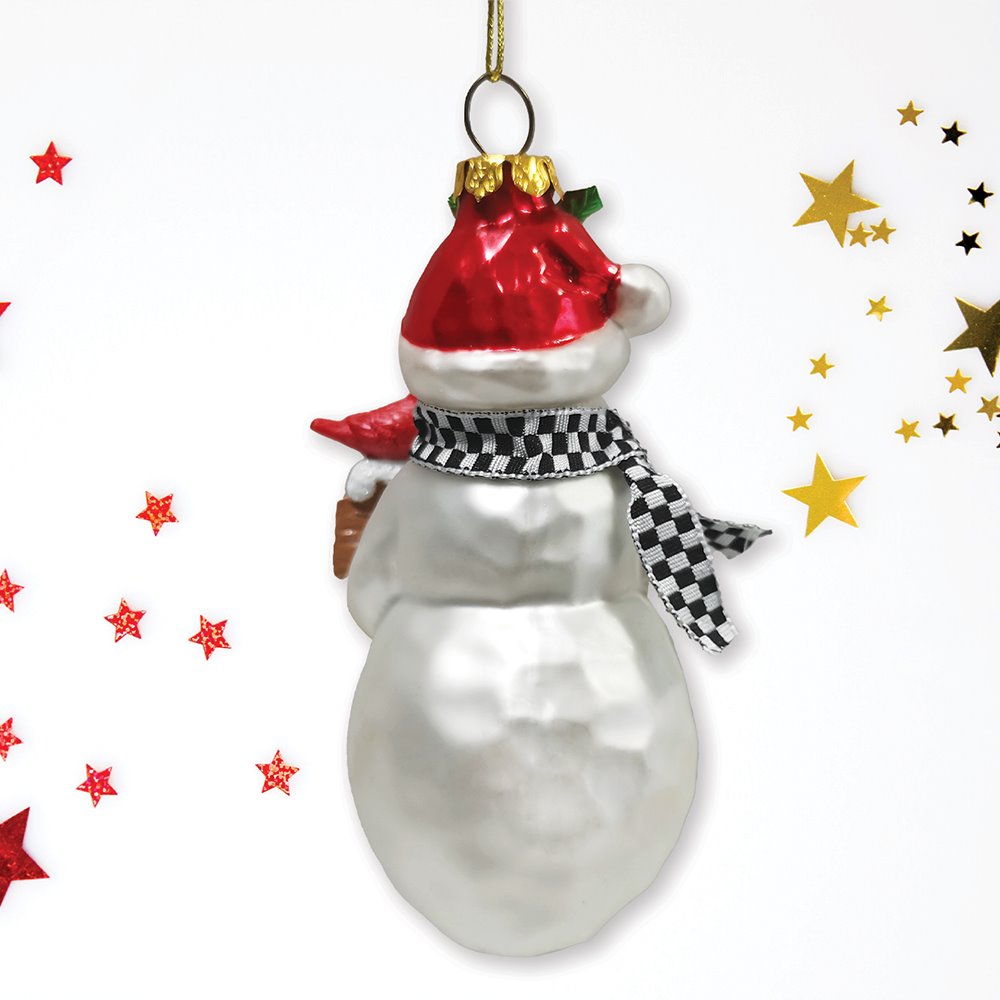 Frosty Neighborhood Snowman Glass Christmas Ornament, Delightful Holiday Decoration