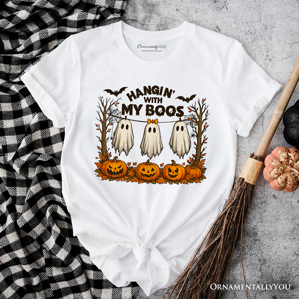 Hanging with My Boos Ghost T-Shirt, Funny Halloween Spooky Season Tee