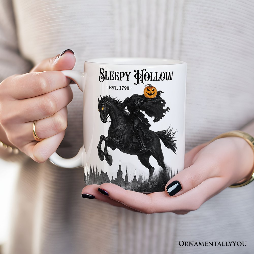 Headless Horseman Spooky Halloween Personalized Mug, The Legend of Sleepy Hollow Gift With Custom Name