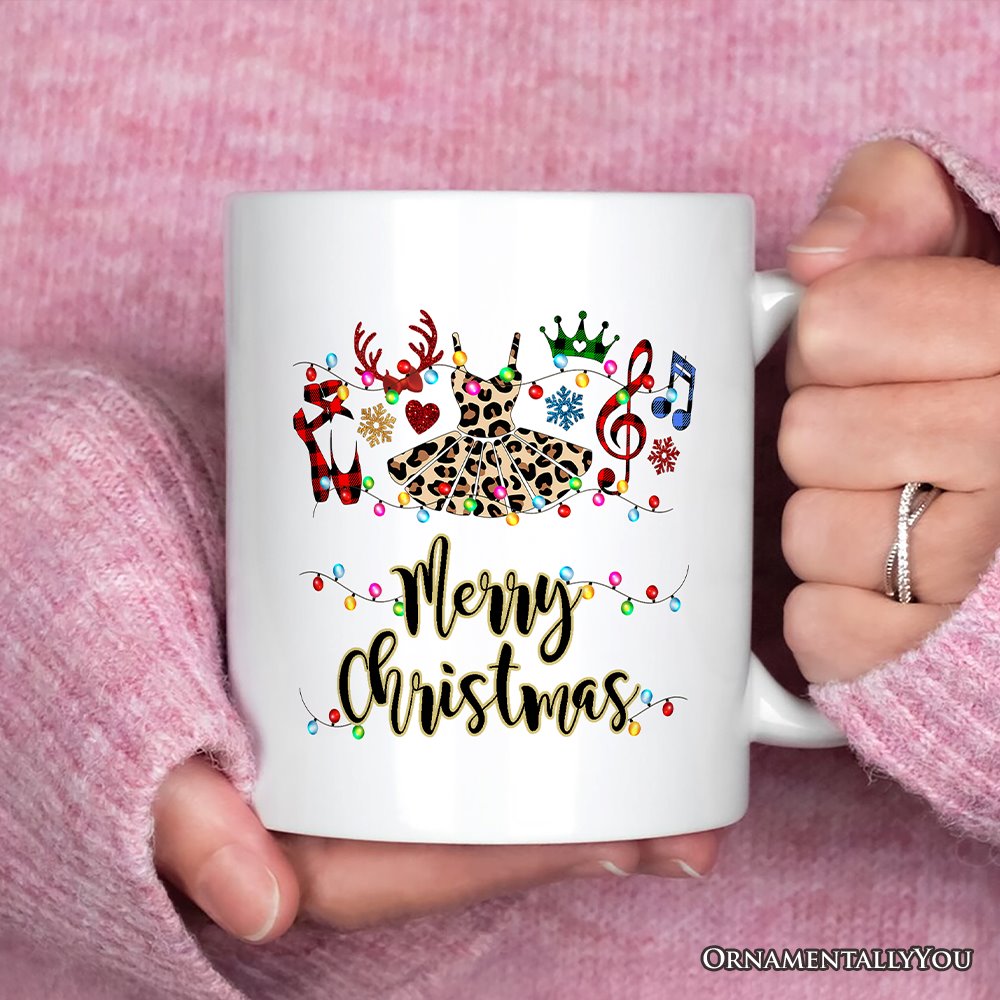 Personalized Mug Ballet Buffalo Plaid Christmas, Dance Teacher Gift