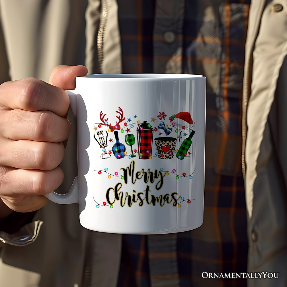 Personalized Mug Bartender Buffalo Plaid Christmas Gift