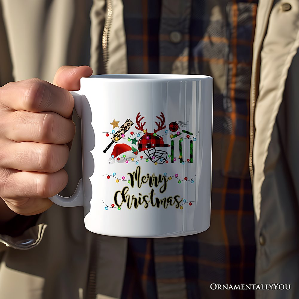 Personalized Mug Cricket Buffalo Plaid Christmas, Team and Coaches Gift