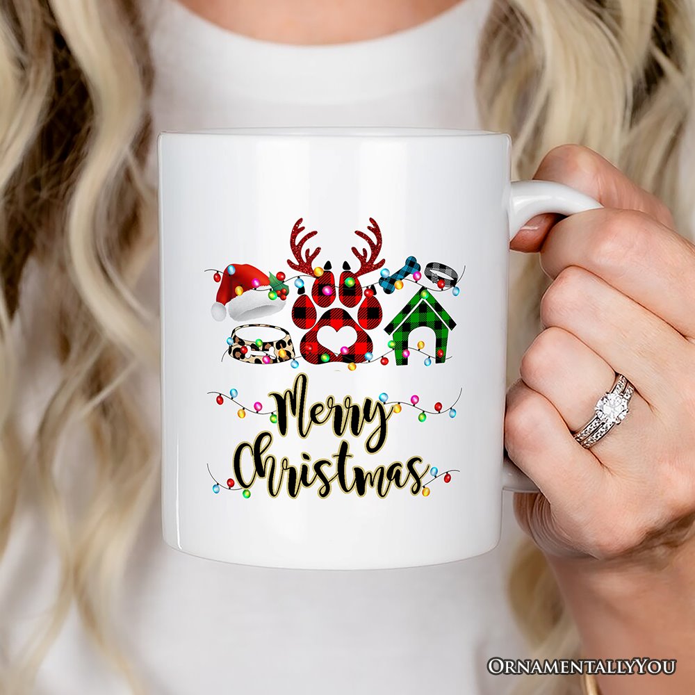 Personalized Mug Dog Buffalo Plaid Christmas, Dog Mom Gift