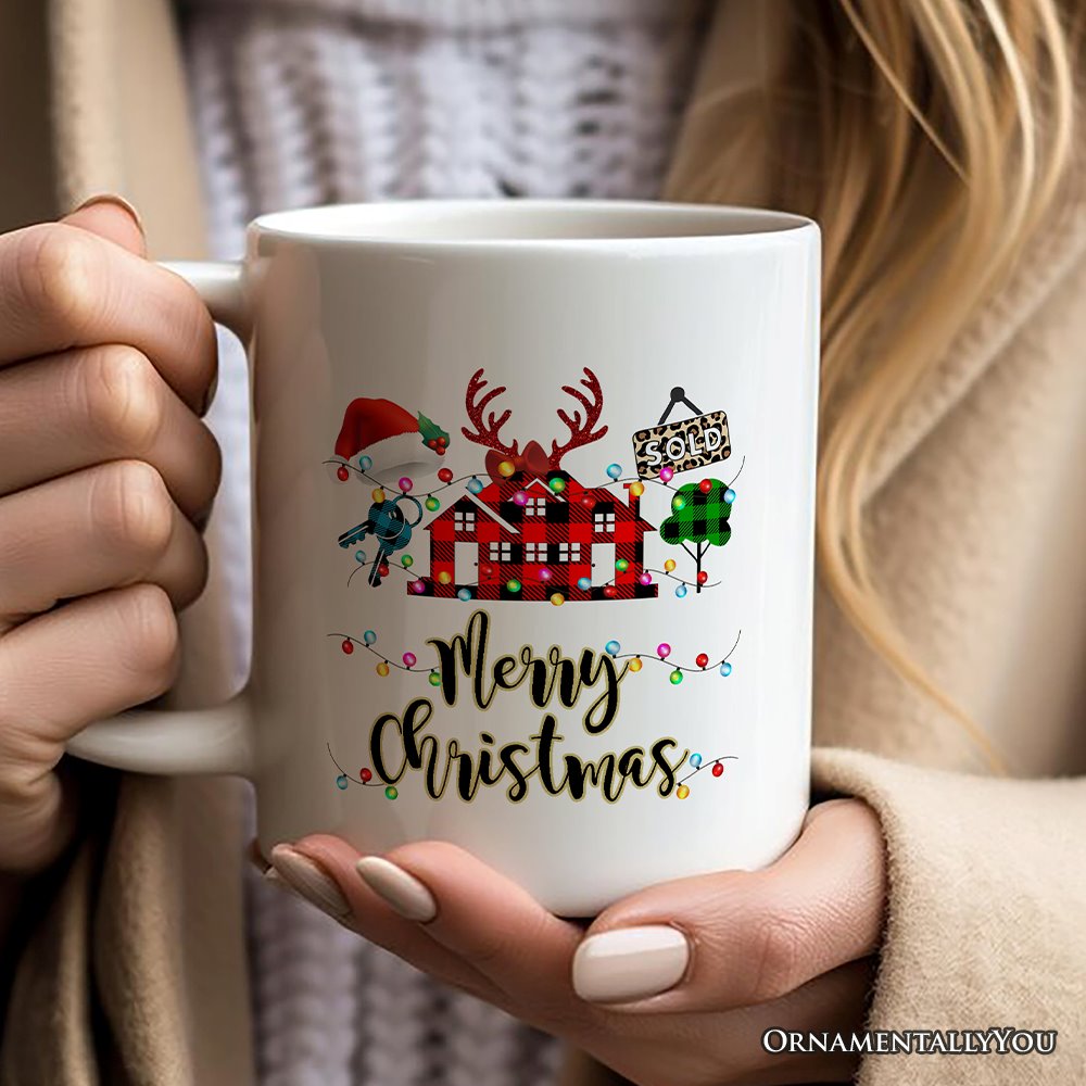 Personalized Mug Realtor Buffalo Plaid Christmas, Gift From Customers