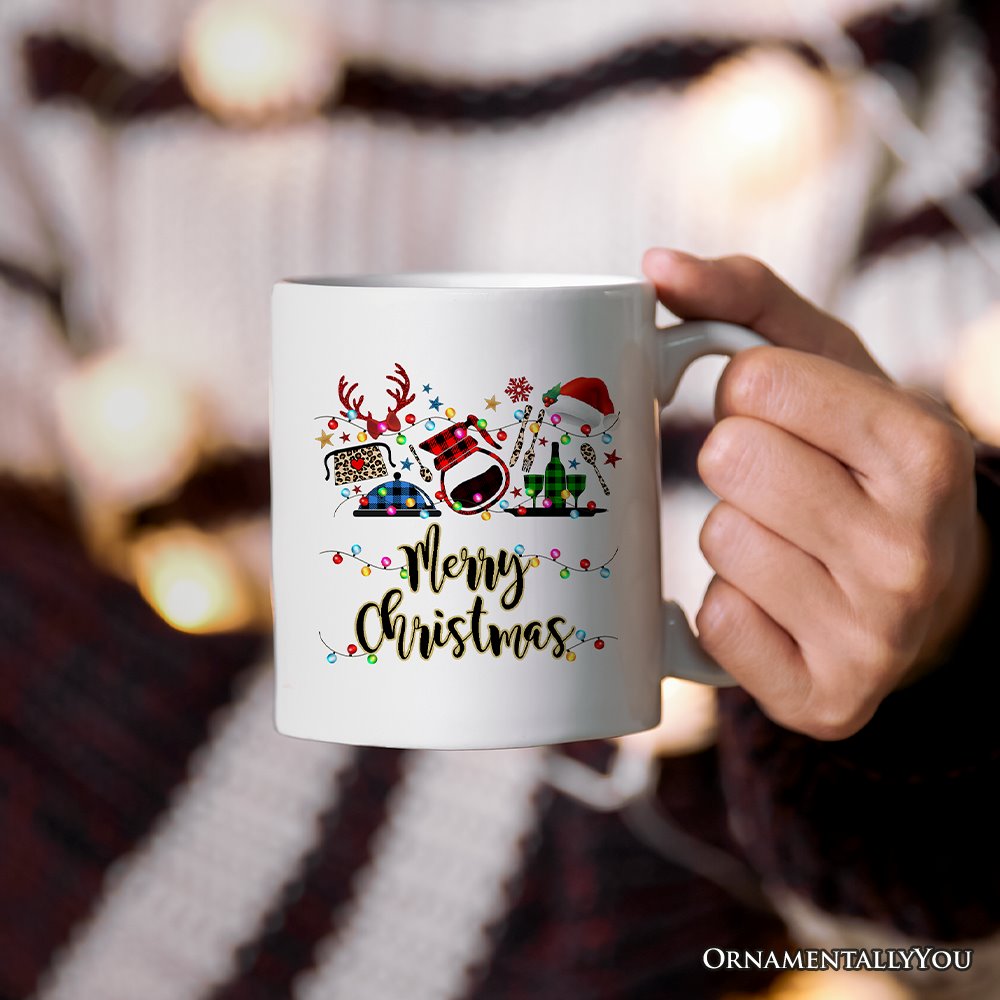 Personalized Mug Waitress Buffalo Plaid Christmas Gift