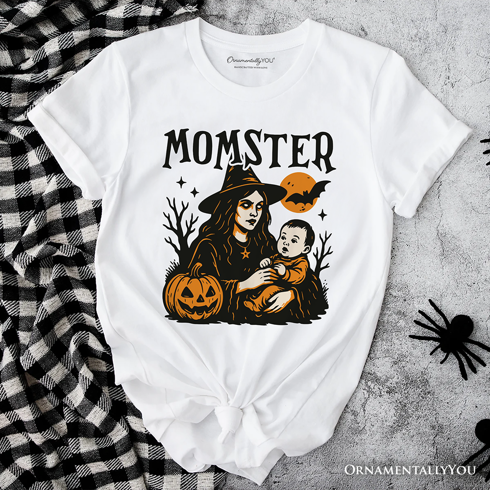 Momster T-Shirt for Spooky Season, Witchy Halloween Tee for Moms