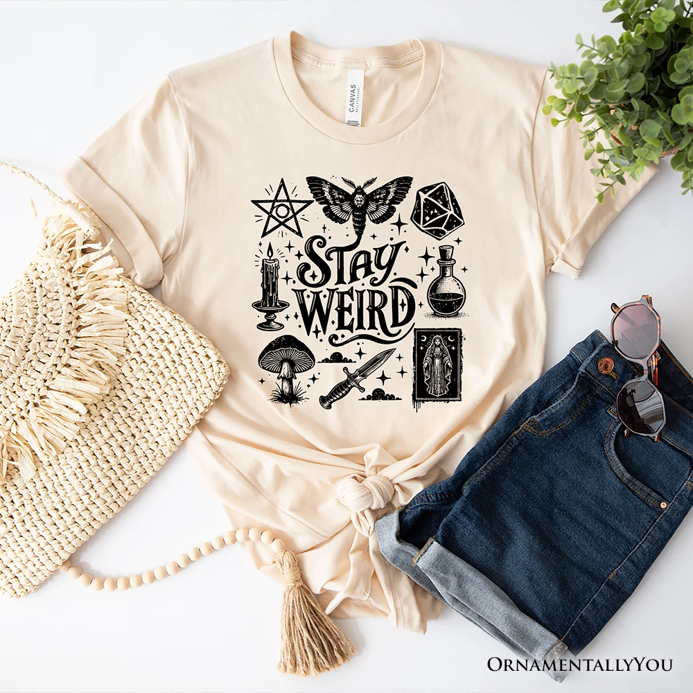 Stay Weird Witchy Vibes T-Shirt, Mystical Halloween Tee for Powerful Women