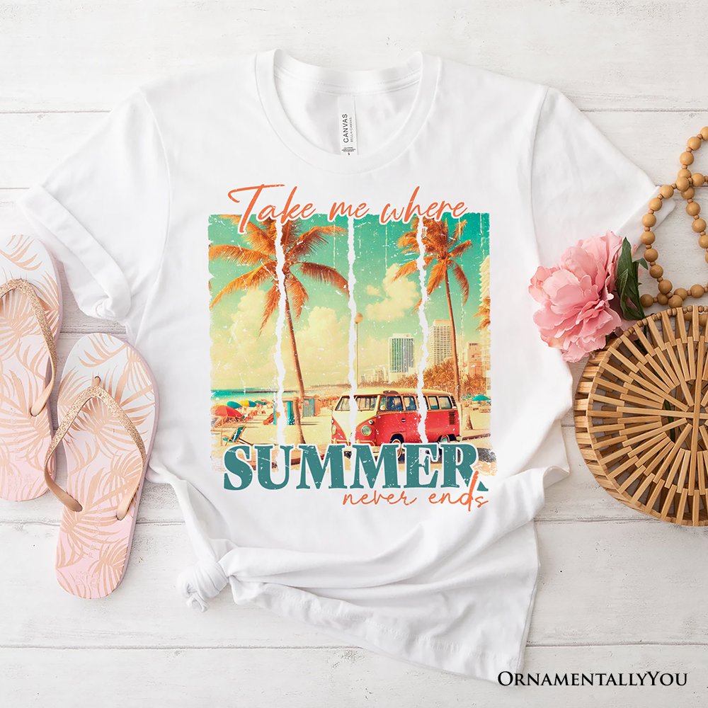 Summer Never Ends T-Shirt, Vintage White and Natural Van Tee