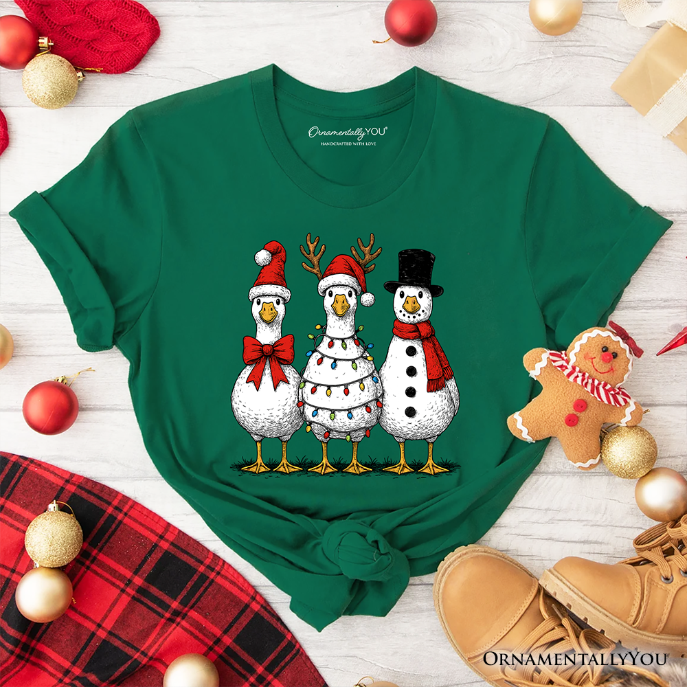 Vintage Christmas Silly Goose T-Shirt, Snowman Spoof Winter Tee