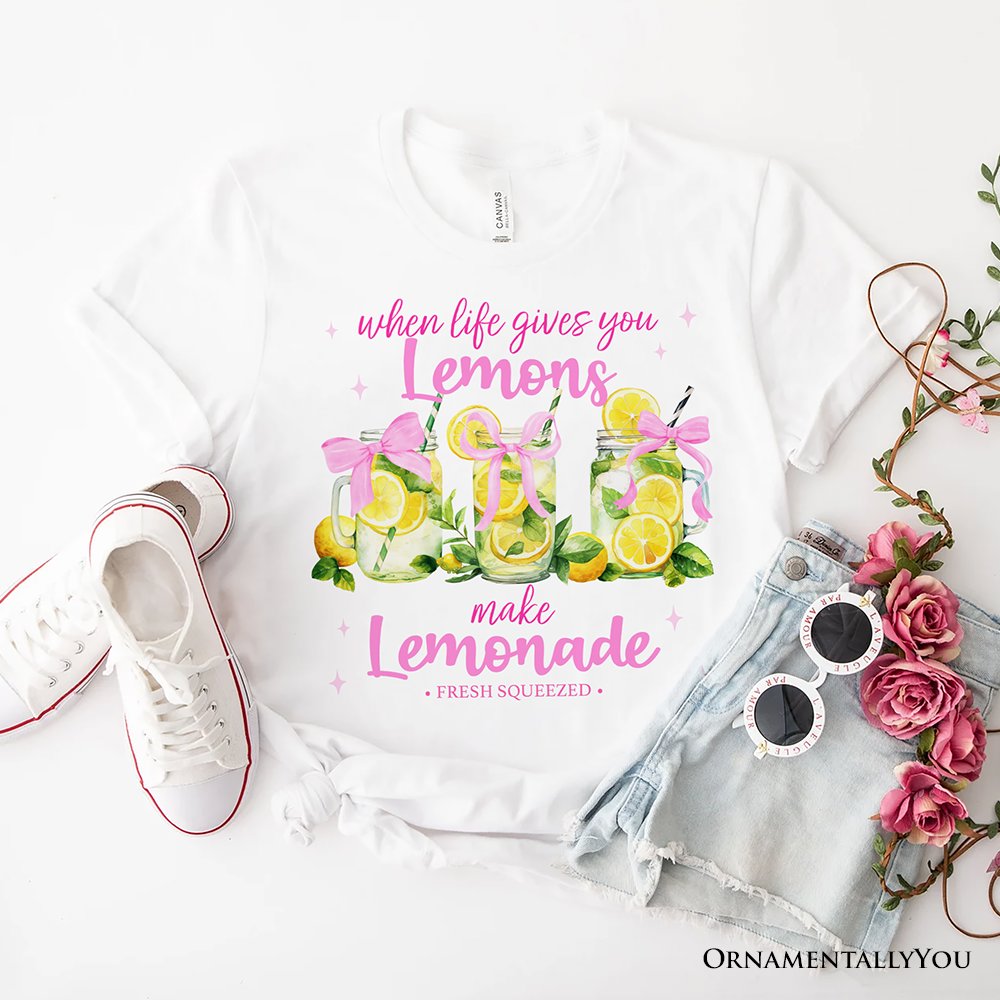 When Life Gives You Lemons Make Lemonade T-Shirt, Coquette White, Natural and Black Summer Girl Tee