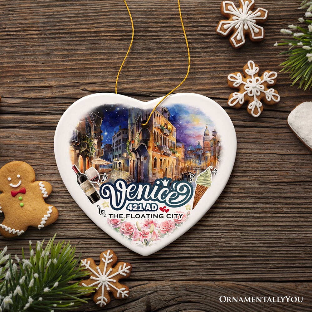 Artistic Venice Unique Cultural Christmas Ornament, Vintage Italy Gift and Keepsake Souvenir