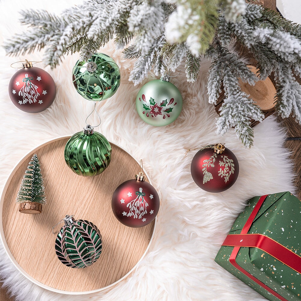 Chic Christmas Decor Ornament Ball Bundle, 16 Piece Natural World Bauble Set