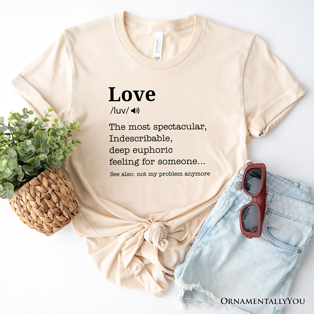 Love: Not My Problem Anymore Definition T-Shirt, Sarcastic Gift Tee for Exes