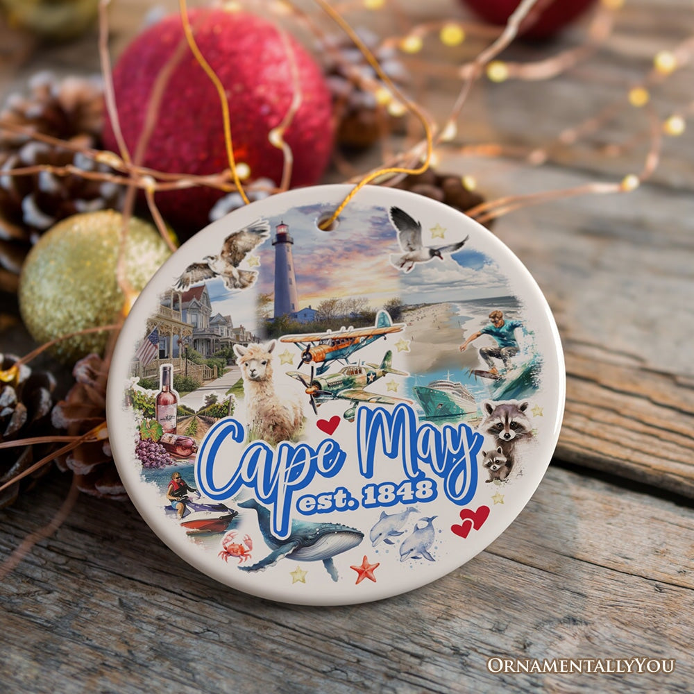 Cape May Coastal Charm Ornament, American Seaside Retreat Christmas Gift and New Jersey Souvenir