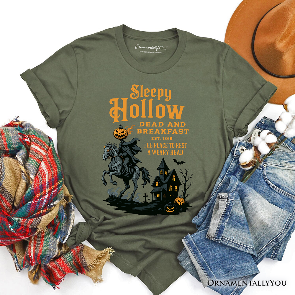 Headless Horseman Sleepy Hollow Halloween T-Shirt, Dead and Breakfast Retro Tee