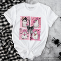 Pink Halloween Ghost T-Shirt, Coquette Spooky Season Tee for Girly Aesthetic