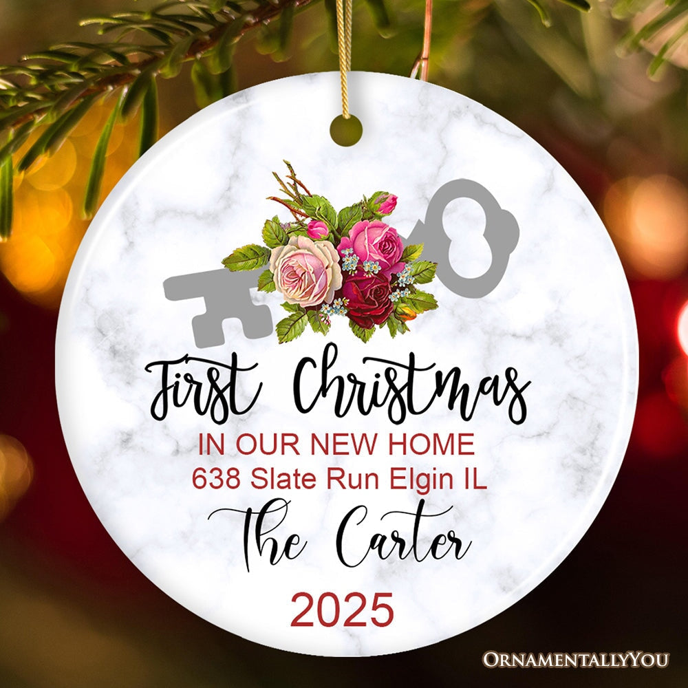 First Christmas in New Home Personalized Ornament