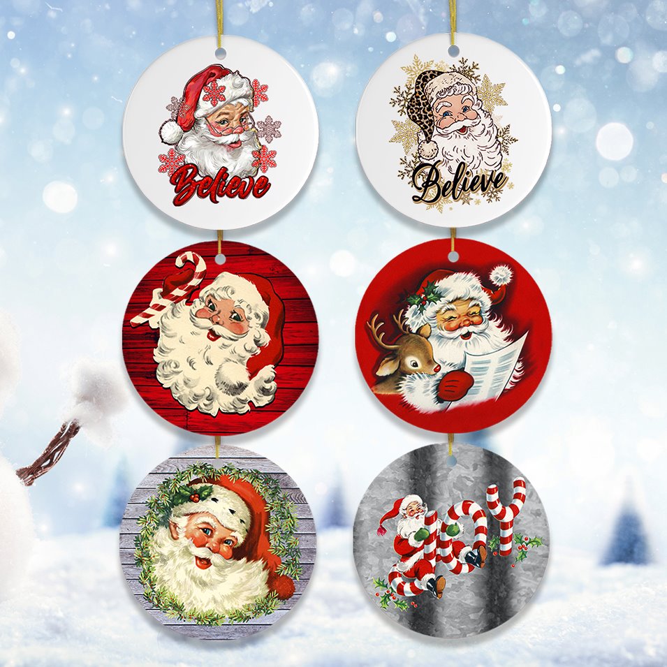 Vintage Santa Claus Mega Christmas Ornament Bundle