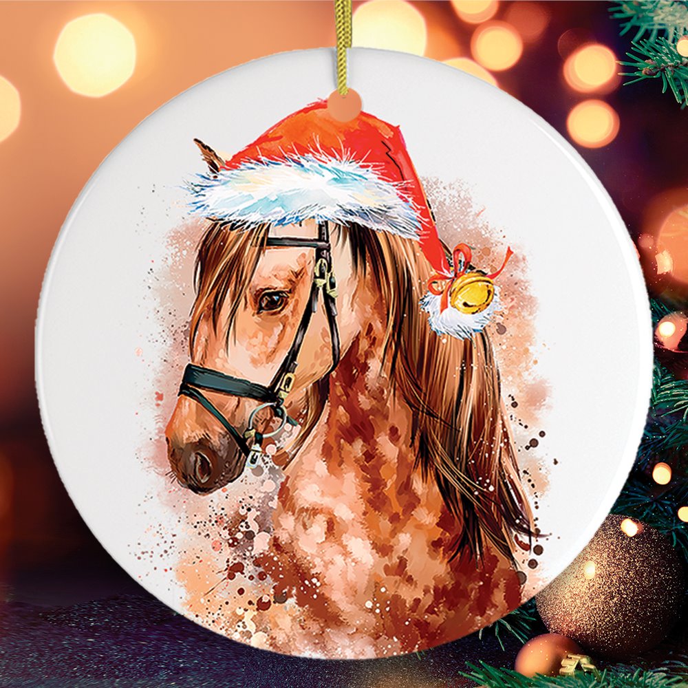 Watercolor Horse Christmas Ornament