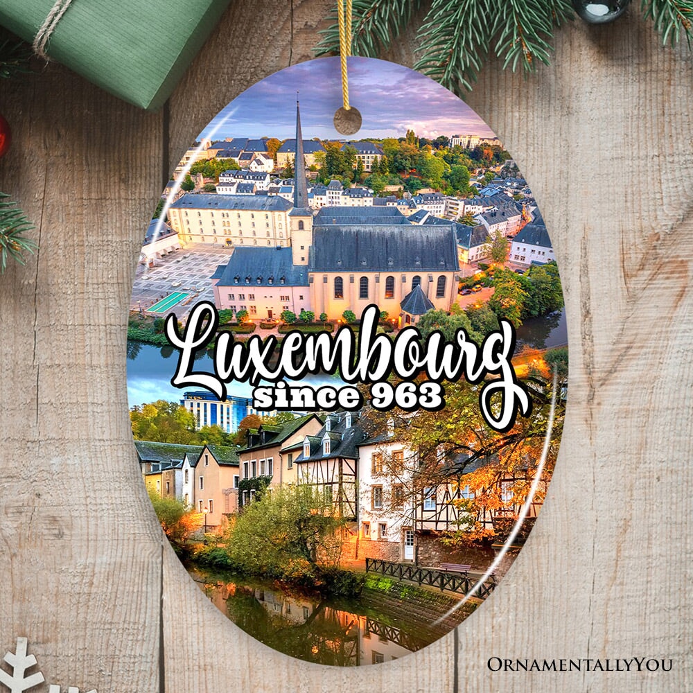 Enchanting Luxembourg Christmas Ornament, European Heritage of Castle and Landmarks Keepsake